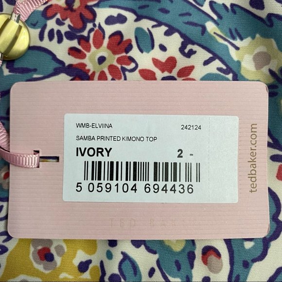 Ted Baker London Samba Printed Top Size 2 - Picture 10 of 12